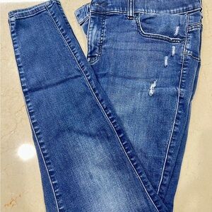 Stylish Blue Distressed Skinny Jeans